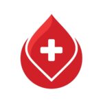 Home art of blood donation on white background free vector