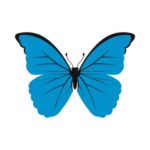 Home pngtree blue butterfly icon in flat style png image 1809143